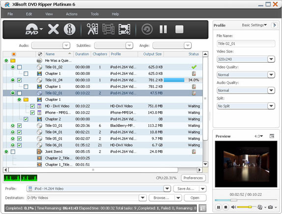 Xilisoft Ripper Pack Platinum, Video Software Screenshot