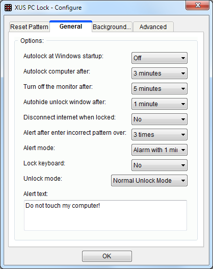 Privacy Software, XUS PC Lock Screenshot