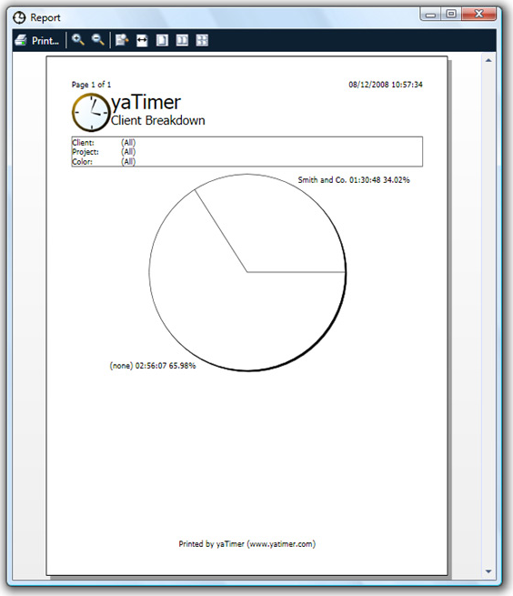 Time Tracking Software, yaTimer Screenshot