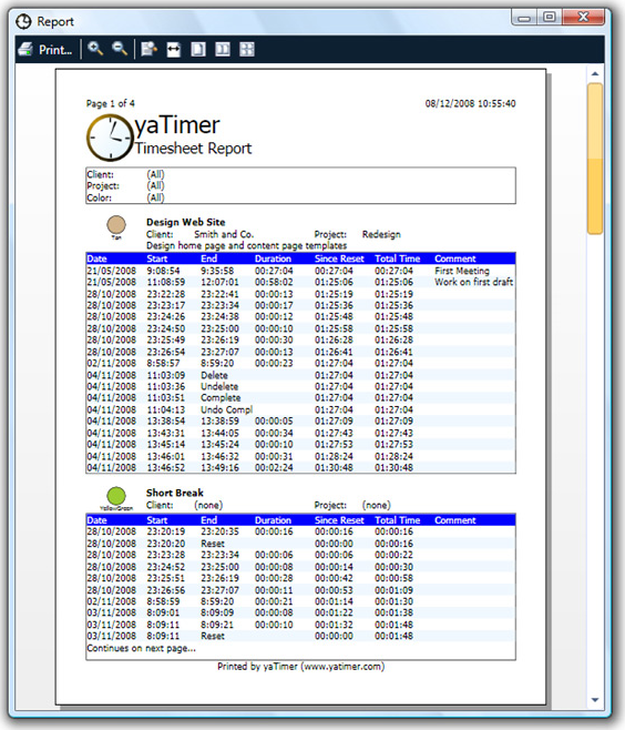 Productivity Software, yaTimer Screenshot
