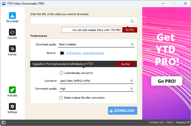YTD Video Downloader, Video Converter Software Screenshot