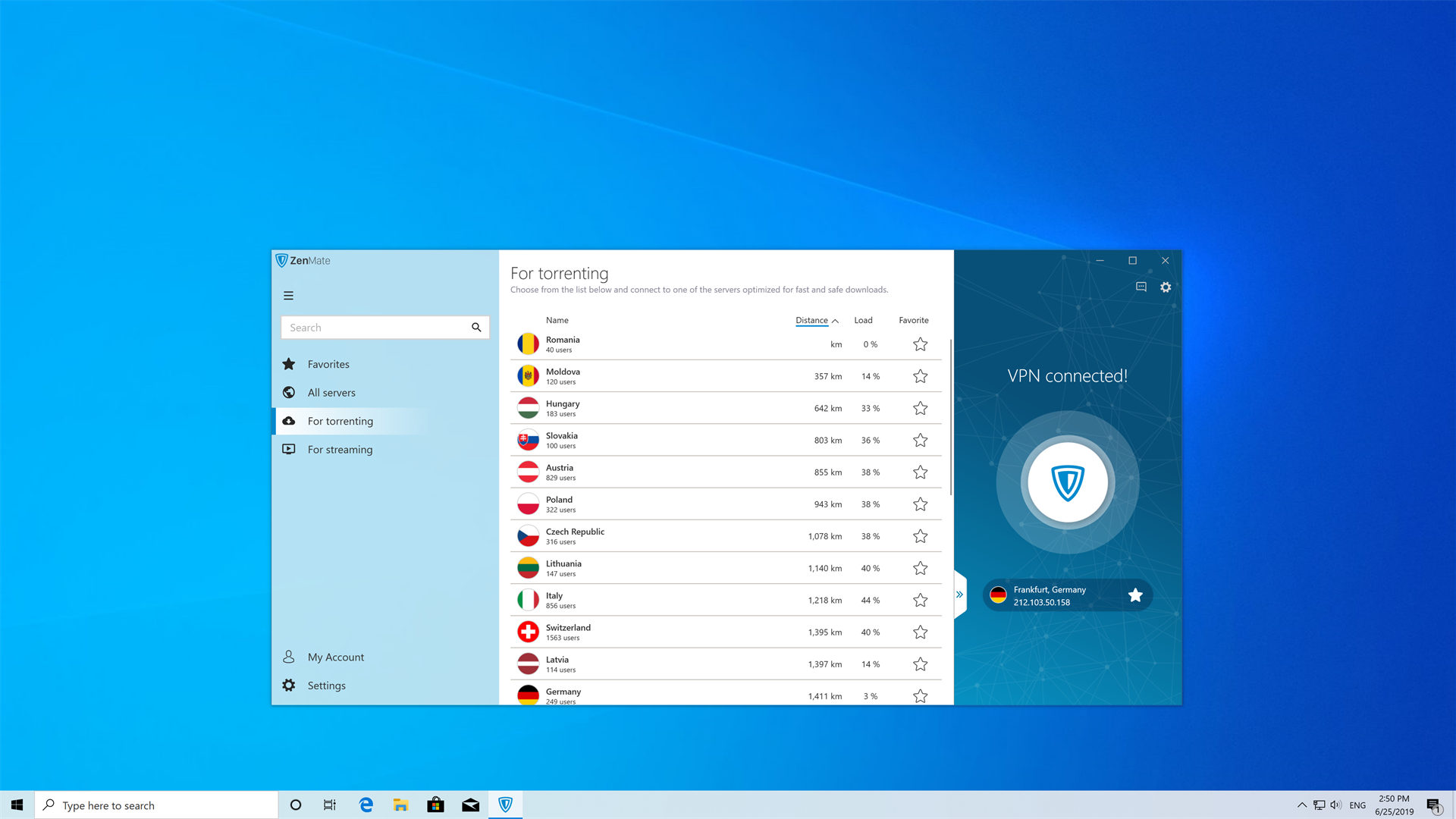 ZenMate VPN, Security Software Screenshot